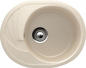 Мойка для кухни Ulgran U-403-328 овальная 58х47 глуб. 18см вып. 3 1/2" (врезная) крыло универсал бежевая