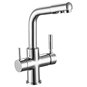 Смеситель для кухни (мойки) Rossinka Silvermix "Z" Z35-31 с переключ.для фильтра питьевой воды хром латунь