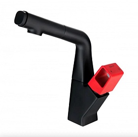 Смеситель для кухни (мойки) Lemark Soul LM6008BR вытяжной излив чёрный латунь