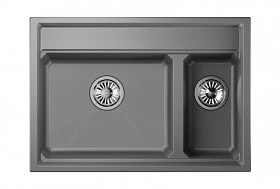 Мойка для кухни Granula KS-7302 алюминиум прямоуг. 73х51 глуб. 24,5см вып. 3 1/2" (врезная) алюминиум
