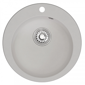Мойка для кухни Mixline ML-GM13 551895 круглая 49,5х49,5 глуб. 20см вып. 3 1/2" (врезная) ультра-белый