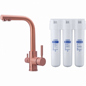 Смеситель для кухни (мойки) с водоочистителем (комплект) Swedbe Selene Plus К8148К с переключ.для фильтра питьевой воды античная медь латунь Водяной