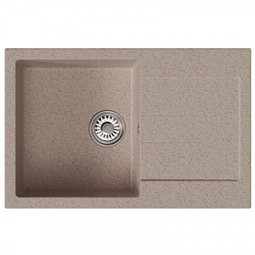 Мойка для кухни Mixline ML-GM31 552187 прямоуг. 77х50 глуб. 19см вып. 3 1/2" (врезная) крыло универсал песочная Водяной