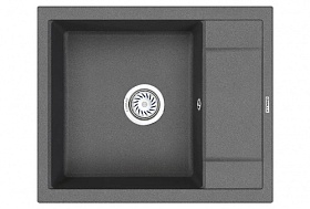 Мойка для кухни Granula GR-6002 графит прямоуг. 60х50 глуб. 20см вып. 3 1/2" (врезная) крыло универсал графит