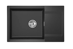 Мойка для кухни Granula Estetica ES-7807 чёрный прямоуг. 78х50 глуб. 20см вып. 3 1/2" (накладная) крыло универсал чёрная