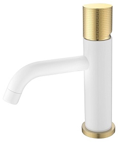 Смеситель для умывальника (раковины) Boheme Stick White Touch Gold 121-WG.2 белый/золото латунь