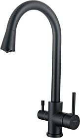 Смеситель для кухни (мойки) Aquatek AQ1085MB с переключ.для фильтра питьевой воды чёрный латунь