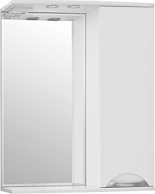Зеркало-шкаф Style Line Жасмин 65/С шкаф справа белое с полочкой подсветка ЛС-00000041