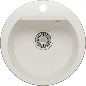 Мойка для кухни Polygran Atol ATOL-460.36 круглая 46х46 глуб. 20см вып. 3 1/2" (врезная) белый хлопок