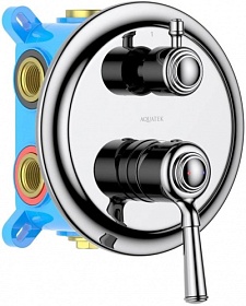 Смеситель для душа внеш. и скрытая часть (в сборе) Aquatek Классик AQ1547CR хром латунь