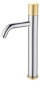 Смеситель для умывальника (раковины) Boheme Stick Chrome Touch Gold 122-CRG.2 хром/золото латунь Водяной