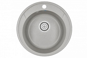 Мойка для кухни Granula Standart ST-4802 базальт круглая 48х48 глуб. 18см вып. 3 1/2" (врезная) базальт