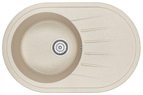 Мойка для кухни Granula Standart ST-7601 овальная 76х50 глуб. 20см вып. 3 1/2" (врезная) крыло универсал бежевая