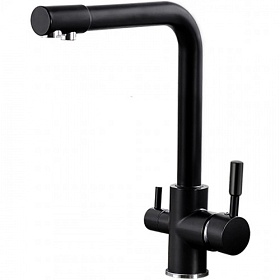 Смеситель для кухни (мойки) Ledeme H55 L4055B-3 с переключ.для фильтра питьевой воды чёрный латунь
