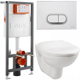 Унитаз Vitra Normus с инсталляцией (комплект) сид.дюр. кнопка хром 9773B003-7203