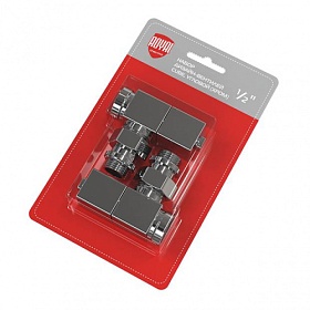 Набор дизайн-вентилей Royal Thermo Cube 1/2" угловой (хром) RTE 56.002