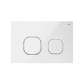 Кнопка смыва (клавиша) для инсталляции Iddis Uniglass 001 прямоугольная белая стекло UNG01GWi77 Водяной