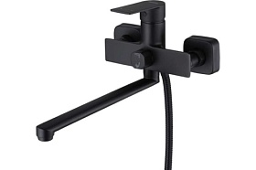Смеситель универсальный (для ванны и раковины с длинным изливом) Osgard Fendi Black 68223 чёрный латунь