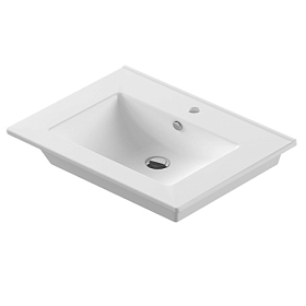 Раковина (умывальник) Sanita Luxe Quadro 75 встраиваемая сверху WB.FN/Quadro/75-C/WHT.G/S1