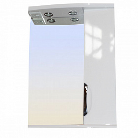 Зеркало-шкаф Loranto Стиль 58 шкаф справа белое с полочкой подсветка CS00024666 Водяной