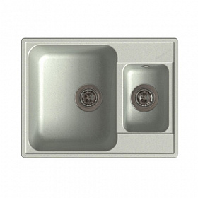 Мойка для кухни Granfest Quarz GF-Z09-310 прямоуг. 62х48 глуб. 18см вып. 3 1/2" (врезная) серая
