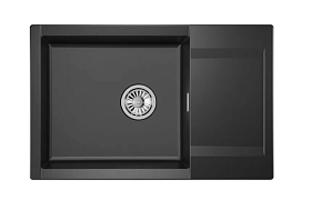 Мойка для кухни Granula Estetica ES-7807 шварц прямоуг. 78х50 глуб. 20см вып. 3 1/2" (накладная) крыло универсал шварц