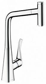 Смеситель для кухни (мойки) Hansgrohe Metris Select 14884000 вытяжной излив хром латунь