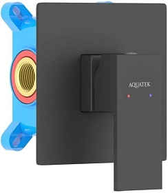Смеситель для душа внеш. и скрытая часть (в сборе) Aquatek Либра AQ1666MB чёрный латунь