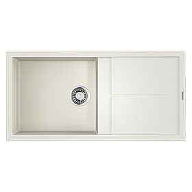 Мойка для кухни Omoikiri Sumi 100-WH 4993657 прямоуг. 100х50 глуб. 23см (толщ.10мм) вып. 3 1/2" (врезная) крыло универсал белая