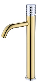 Смеситель для умывальника (раковины) Boheme Stick Gold Diamond Chrome 122-GCR хром/золото латунь