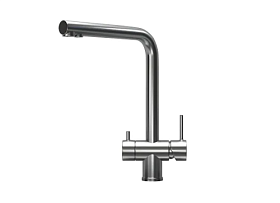 Смеситель для кухни (мойки) Granula Kitchen Space KS-7011 сталь сатин с переключ.для фильтра питьевой воды нерж.сталь нерж. сталь