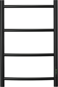 Полотенцесушитель сталь Point Афина лесенка - П4 600х430 м/о 400 унив. подкл. электрический с диммером черный PN04846B