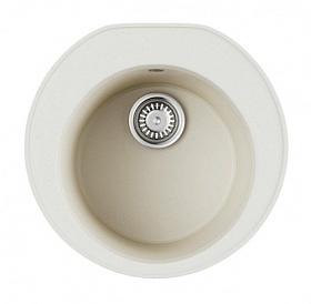 Мойка для кухни Omoikiri Miya 50R-WH 4993506 круглая 50,5х49 глуб. 21см (толщ.10мм) вып. 3 1/2" (врезная) белая