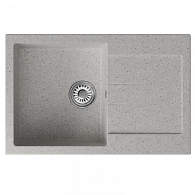 Мойка для кухни Mixline ML-GM31 552191 прямоуг. 77х50 глуб. 19см вып. 3 1/2" (врезная) крыло универсал серая