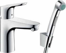 Смеситель для умывальника (раковины) Hansgrohe Focus 31927000 с гигиеническим душем хром латунь