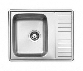 Мойка для кухни TopZero WellInox Lines LNP630.500.GT8K прямоуг. 63х50 глуб. 19см (толщ.0,8мм) вып. 3 1/2" (врезная) крыло универсал серебристый