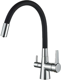 Смеситель для кухни (мойки) Haiba HB858-8 HB76858-7 с переключ.для фильтра питьевой воды гибкий излив чёрный латунь