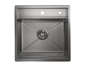 Мойка для кухни Granula Kitchen Space KS-5051 сталь сатин квадратная 50х51 глуб. 23,5см вып. 3 1/2" (накладная) сатин