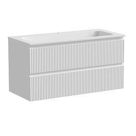 Тумба под раковину Sancos Snob R 100 подвесная 2 выдв.ящ. Bianco SNR100W