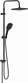 Душевая стойка с верхней тропич.лейкой (смеситель отдельно) Damixa Merkur 3-х реж. 940000300 чёрная прямоугольная Водяной