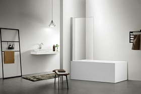 Шторка на ванну жёст. 80х150 Aquatek AQNAP6211-80 Дельта AQ DEL SBA 08015CH распашная