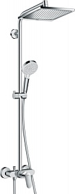 Душевая стойка с верхней тропической лейкой и смесителем для душа Hansgrohe Crometta 27284000 хром круглая