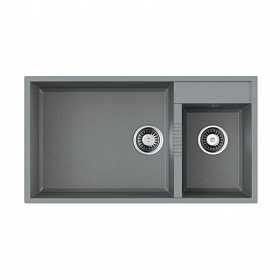Мойка для кухни Omoikiri Tedori 85-2-U-GR 4993542 прямоуг. 85х46,5 глуб. 22см (толщ.10мм) вып. 3 1/2" (подстольная) leningrad grey
