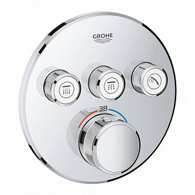 Смеситель для душа термостат (внешняя часть) Grohe Grohtherm SmartControl 29121000 хром латунь Водяной