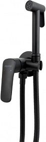 Смеситель для унитаза внеш. и скрытая часть (в сборе) Aquatek Вега AQ1019MB с гигиеническим душем чёрный латунь