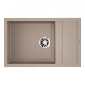 Мойка для кухни Omoikiri Sumi 78-LB-SA 4993721 прямоуг. 78х50 глуб. 20см (толщ.10мм) вып. 3 1/2" (врезная) крыло универсал бежевая