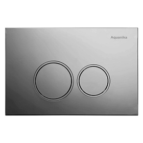 Кнопка смыва (клавиша) для инсталляции Aquanika Basic R-type прямоугольная c кругл.кнопками хром глянец 01.02.19