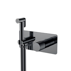 Смеситель для унитаза внеш. и скрытая часть (в сборе) Boheme Stick Shine Gun Metal Spirale 127-SGM.4 с гигиеническим душем shine gun metal лат