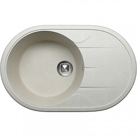 Мойка для кухни Tolero Classic R-116.102 овальная 77,5х51 глуб. 20см вып. 3 1/2" (врезная) крыло универсал сафари