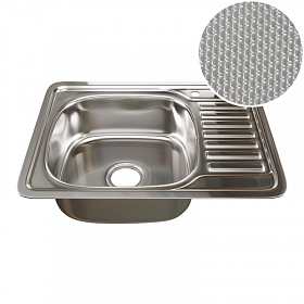 Мойка для кухни Mixline 532310 прямоуг. 65х50 глуб. 18см (толщ.0,8мм) вып. 3 1/2" (врезная) крыло справа хром